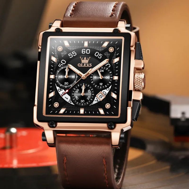 Chronographe à cadran carré