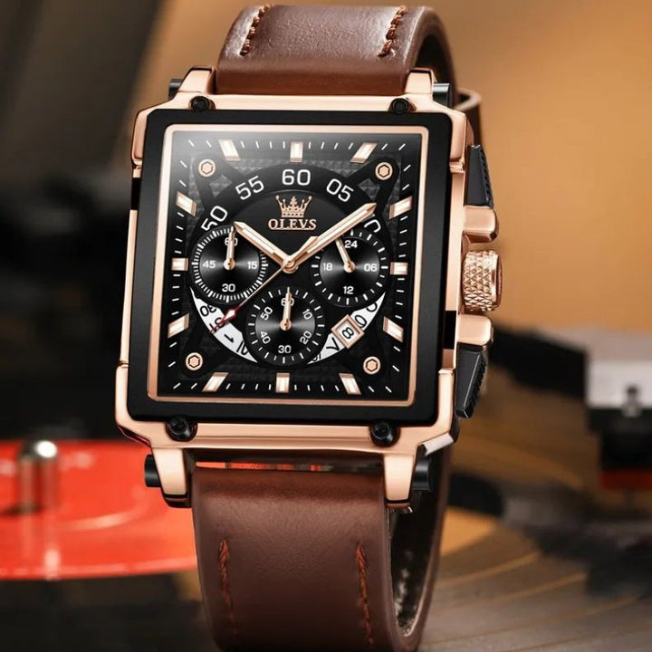 Chronographe à cadran carré