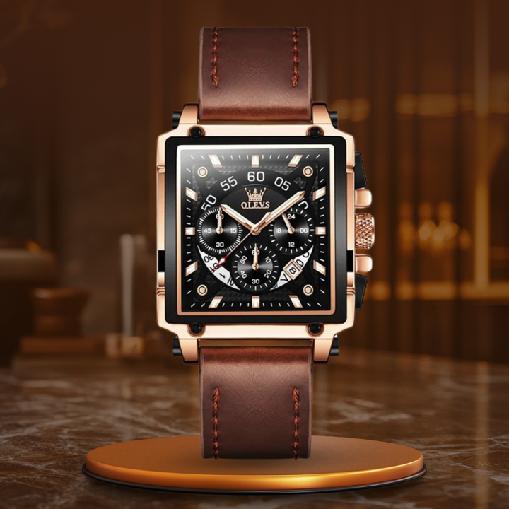 Chronographe à cadran carré